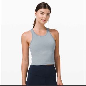 Lululemon Ebb to Street Crop Tank Blue Cast